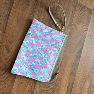 Lilly Pulitzer Pink and Blue Feather Beach Bag